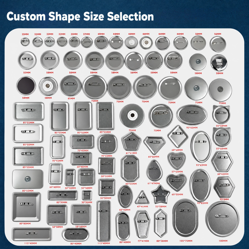 Button Pin Shapes and Sizes