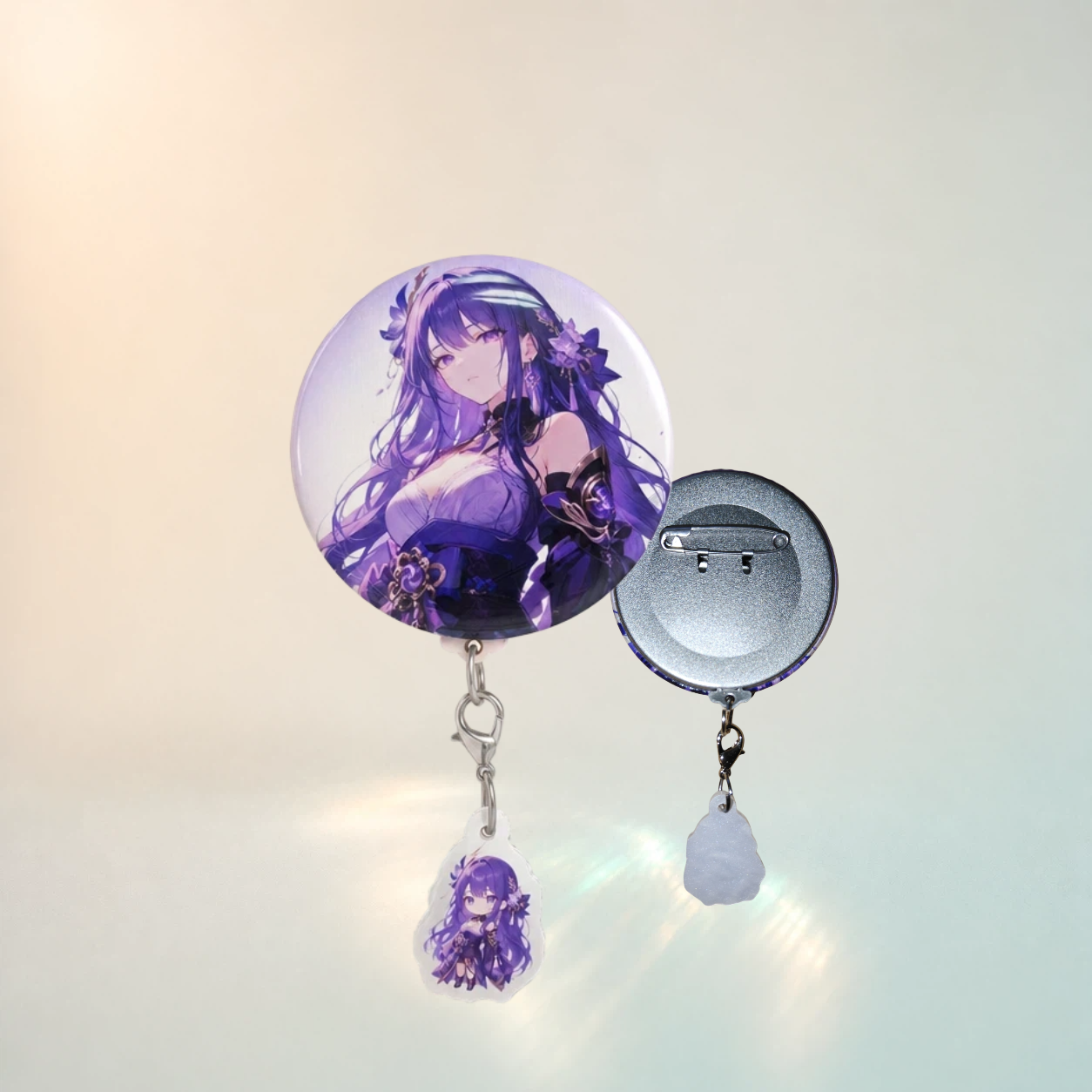 Button Pins with Charms